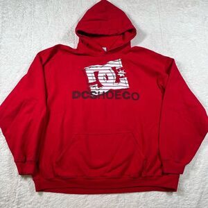 DC Shoes Red Men’s Skater Pullover Hoodie Sweatshirt